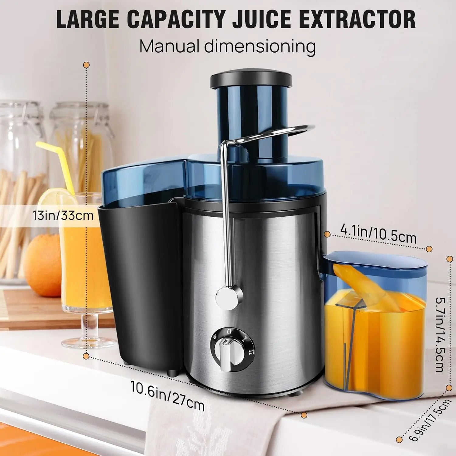 3-Speed Compact Fruit Vegetable Juicer
